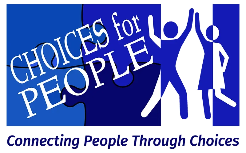 Choices for People Logo Blue with White Glow